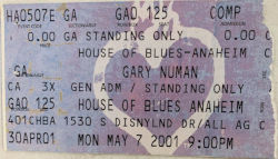 Anaheim Ticket 2001